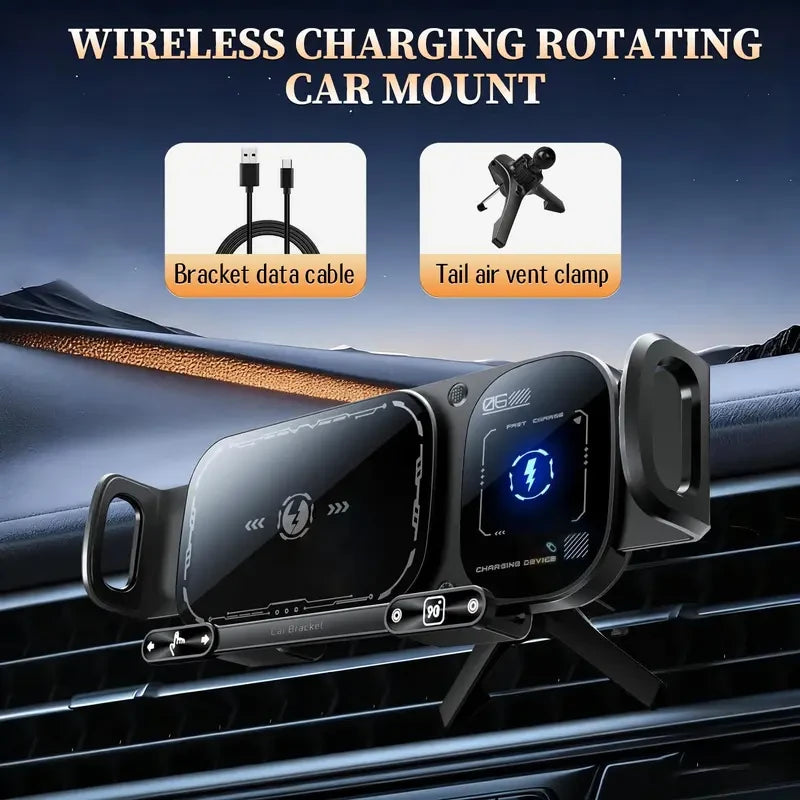 Wireless Charging Foldable Phone Car Mount