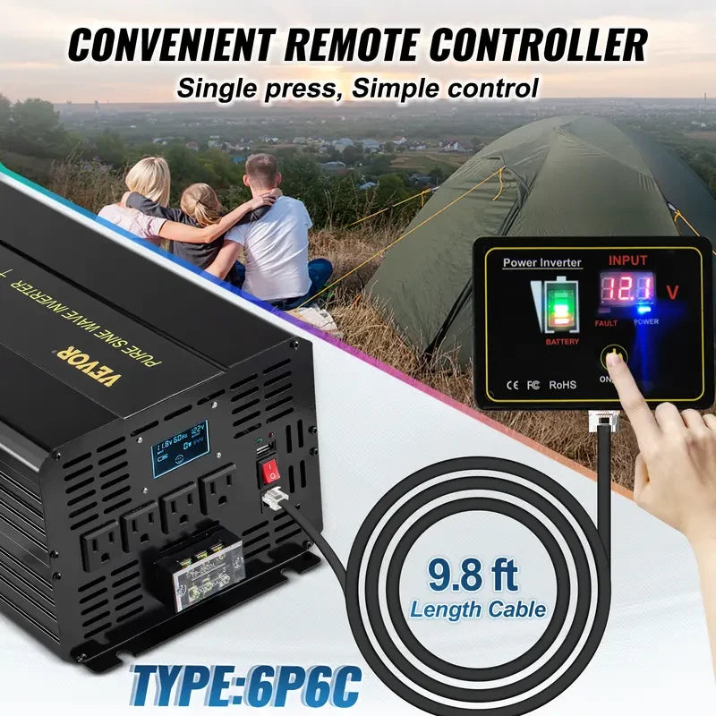 VEVOR Pure Sine Wave Off Grid Power Inverter