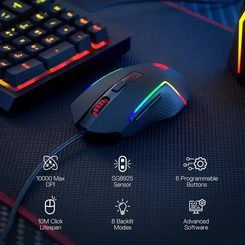 Redragon M616 Tactical RGB Wired Gaming Mouse