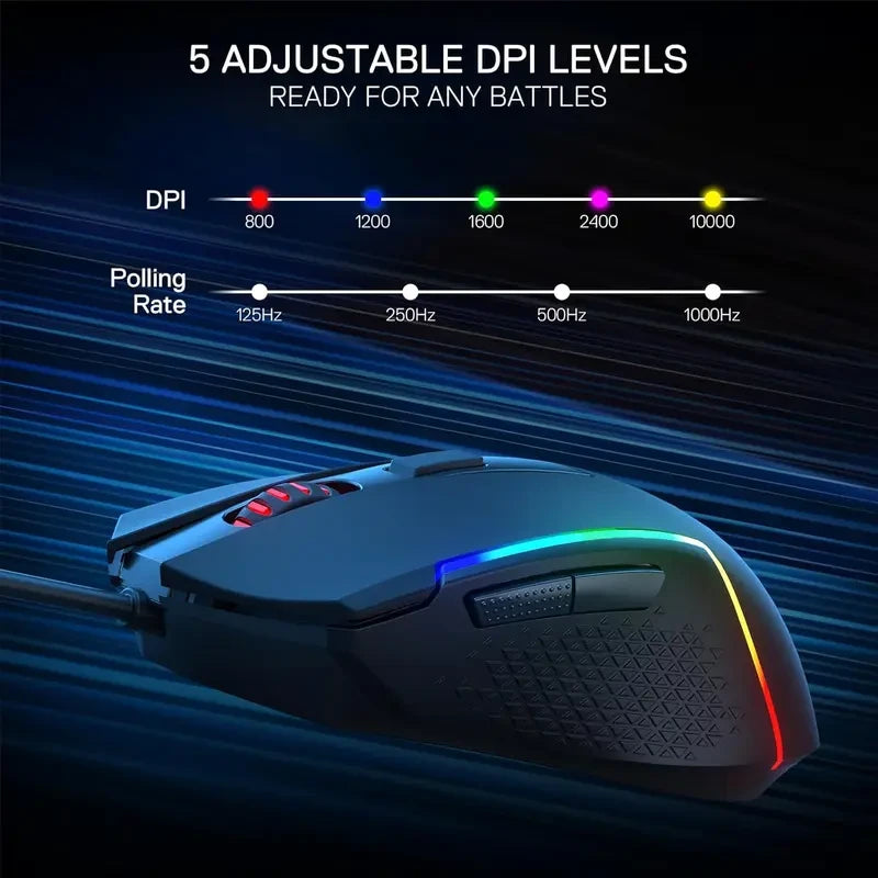 Redragon M616 Tactical RGB Wired Gaming Mouse