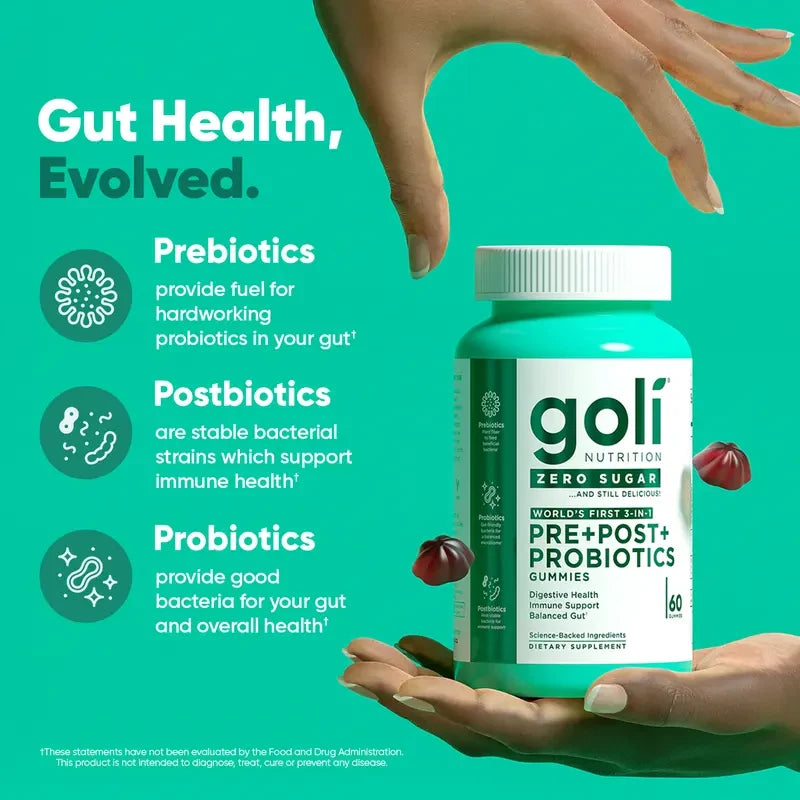 Goli Zero Sugar Probiotic Gummies for Digestive Support