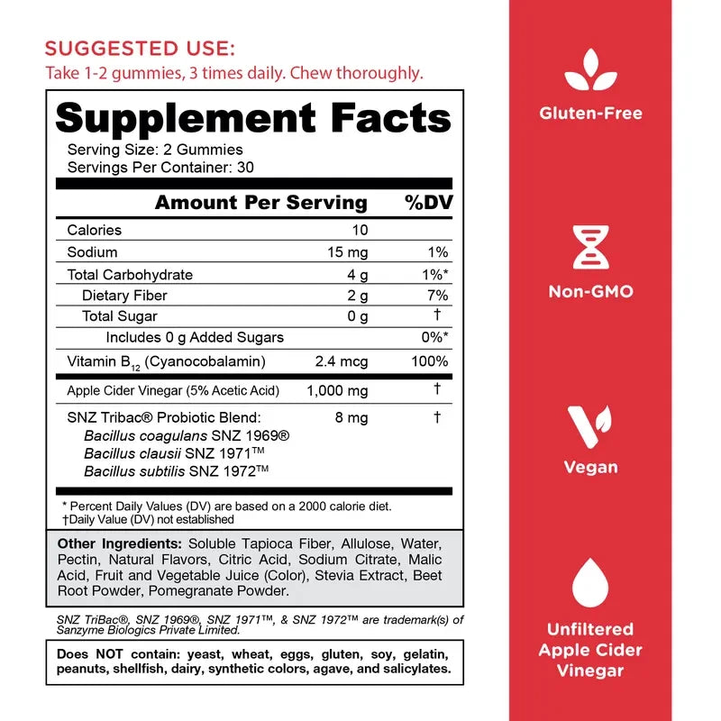 Goli Zero Sugar Apple Cider Vinegar Gummies